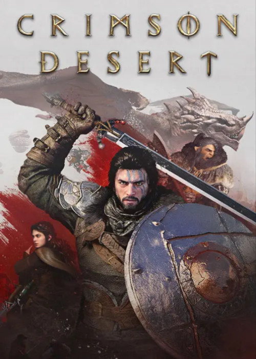 Portada de Crimson Desert mostrando al protagonista Kliff con su espada y mirada seria