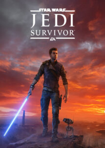 Portada de STAR WARS Jedi Survivor para PC con Cal Kestis empuñando su sable de luz