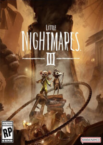 Portada oficial de Little Nightmares III para PC mostrando a los nuevos protagonistas Low y Alone en un desierto sombrío