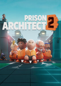 Portada de Prison Architect 2 mostrando la construcción de una cárcel moderna en PC