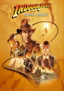 Indiana Jones con su icónico sombrero y látigo frente a un mapa antiguo en PC