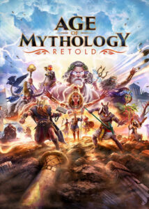 Arkantos liderando un ejército frente a un coloso griego en Age of Mythology Retold para PC