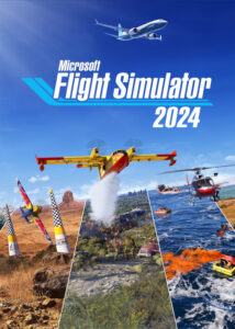 Portada de Microsoft Flight Simulator 2024 con una aeronave sobrevolando montañas