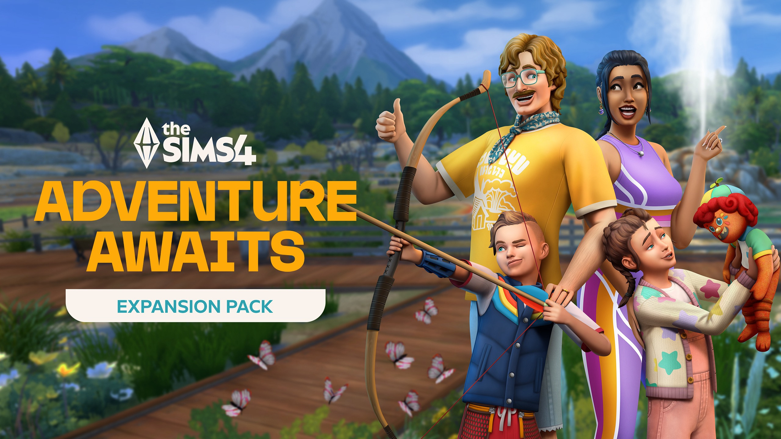 Portada oficial de The Sims 4 Adventure Awaits para PC en español
