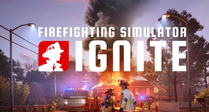 Firefighting Simulator Ignite portada oficial con bombero en acción