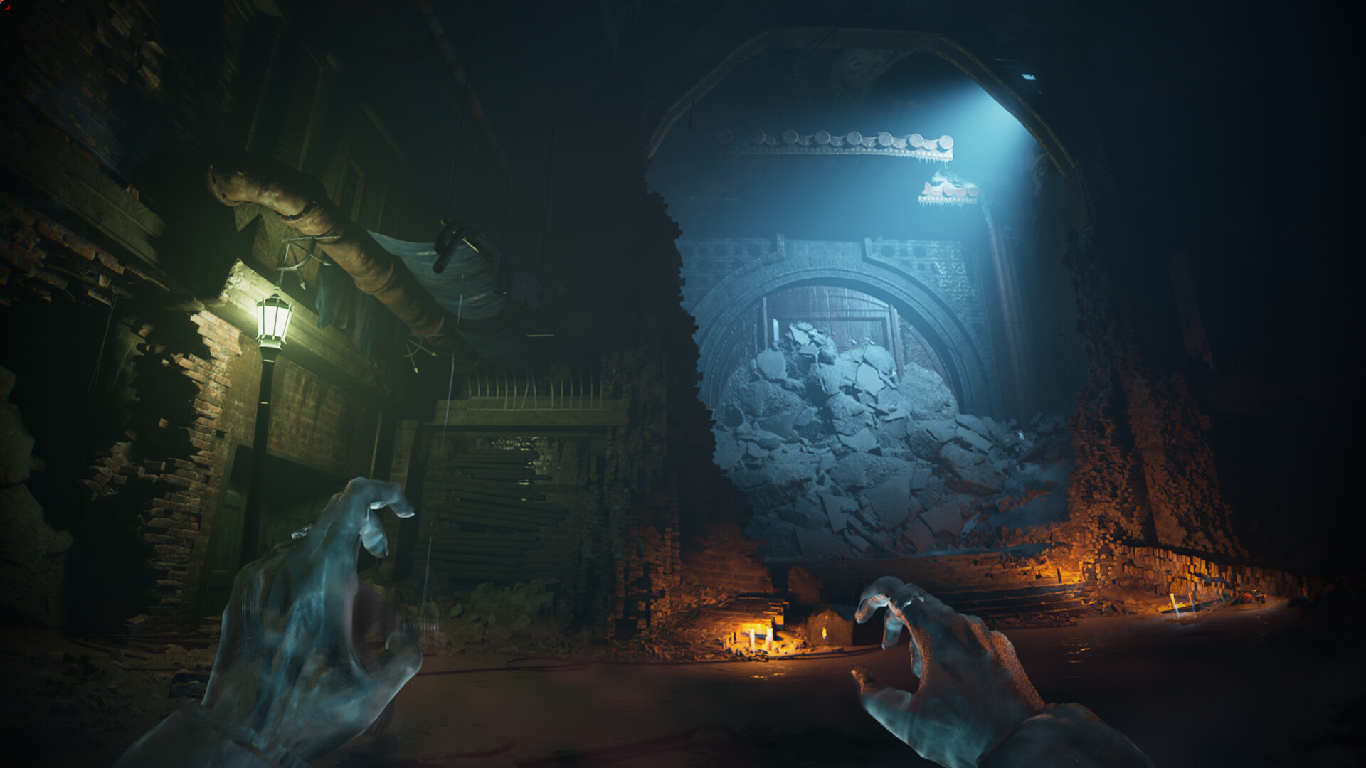 Vampire The Masquerade Bloodlines 2 Para PC 4 Vampiro utilizando telequinesis para lanzar objetos en un callejón iluminado por neones rojos