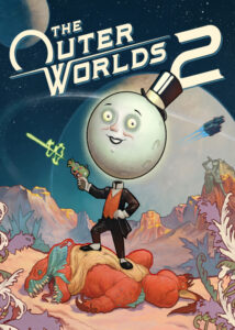 Explorador espacial frente a un paisaje alienígena con anillos planetarios en The Outer Worlds 2