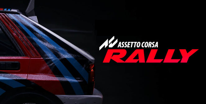 Portada oficial de Assetto Corsa Rally mostrando un coche de rally en acción sobre un terreno mixto