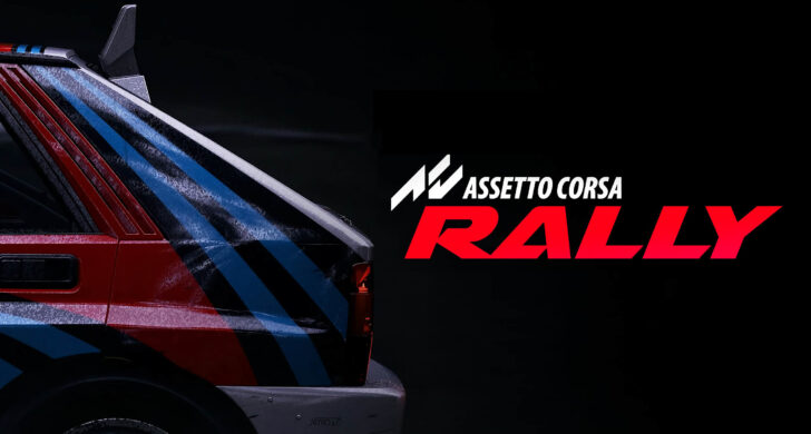 Portada oficial de Assetto Corsa Rally mostrando un coche de rally en acción sobre un terreno mixto