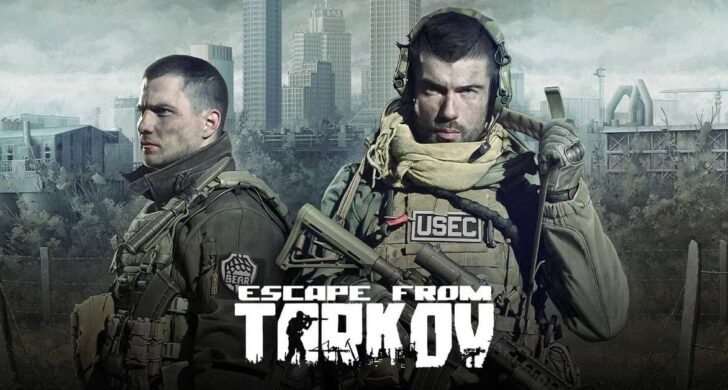 Imagen destacada de Escape from Tarkov con soldados listos para el combate, representando el realismo táctico del juego.
