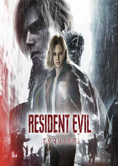 Portada de Resident Evil Requiem con Leon Kennedy en un ambiente oscuro y lluvioso