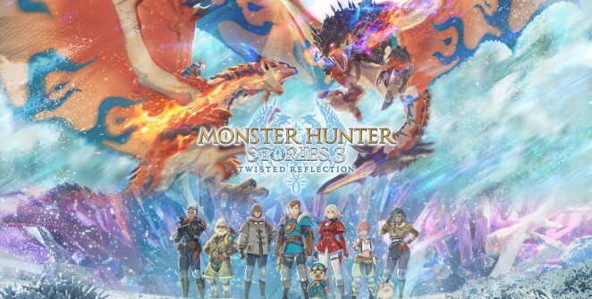 Un jinete sobre un Rathalos sobrevolando paisajes vibrantes en Monster Hunter Stories 3