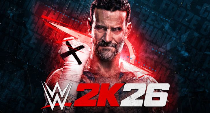Superestrellas de WWE 2K26 en el centro del ring bajo las luces brillantes del estadio